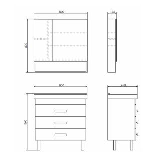 Тумба с раковиной Comforty Никосия 00-00011162 80 см белый