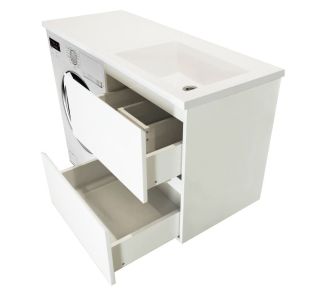 Подвесная  тумба с раковиной Эстет Dallas Luxe ФР-00009672 П 105см два ящика белый