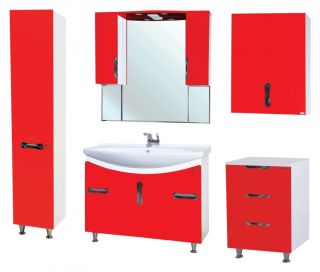 Зеркало-шкаф с подсветкой Bellezza Лагуна 105см красный 00000001087