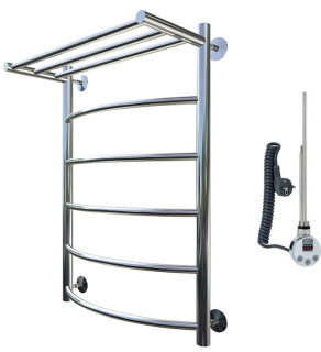 Электрический полотенцесушитель Тругор Приоритет 1 П с полкой 80x50см хром Приоритет1/элТЭН8050П