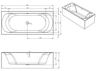 Акриловая ванна Riho Linares Plug and Play B144012005 L 200х90см белый