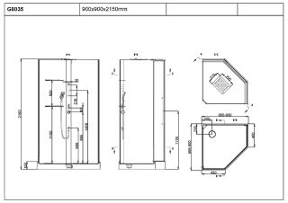 Душевая кабина Black and White Galaxy G8035 90x90 8035000 с гидромассажем