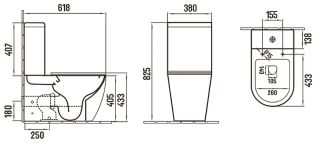Унитаз CeramaLux 2166XMDH с бачком и сиденьем Микролифт