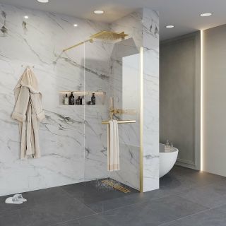 Душевая перегородка Niagara NG-641-11GOLD 110см золото/прозрачное