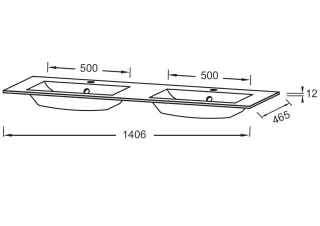 Раковина Jacob Delafon Sherwood EB1832RU-DE5 двойная 140 см базальт матовый
