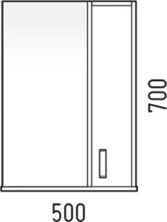 Зеркало-шкаф Corozo Колор 50см белый/красный SD-00000697