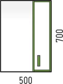 Зеркало-шкаф Corozo Спектр 50см белый/серый SD-00000708