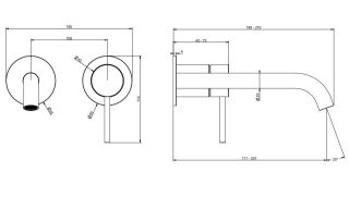 Встраиваемый смеситель для раковины Gessi Flessa 54086.707 чёрный брашированный