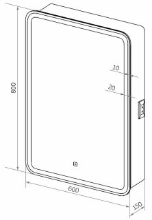 Зеркальный шкаф с подсветкой Misty Элиот 60см левый белый