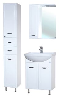 Зеркало-шкаф с подсветкой Bellezza Классик 55см левый белый 00000001078