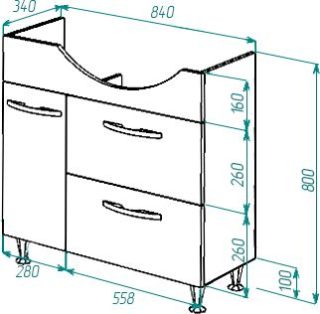 Тумба под раковину Bellezza Альдо 90см белый 00000007007