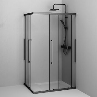 Душевой уголок AM.PM Func W84G-403-12090-BТ 120х90 профиль Черный матовый стекло прозрачное