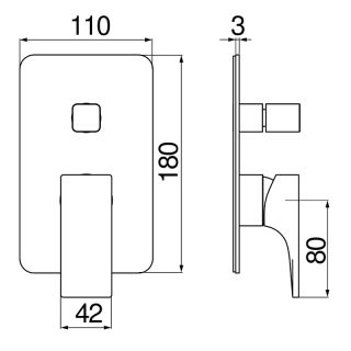 Смеситель Nobili Seven SE124100/ECR встраиваемый для душа