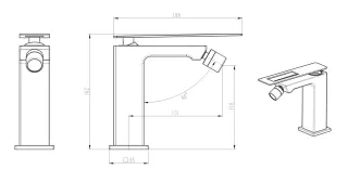 Смеситель для биде Boheme Q 146-GB.2 золото/чёрный