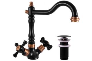 Смеситель для раковины Rav Slezak Morava retro MK321.5/8CMATSM черный