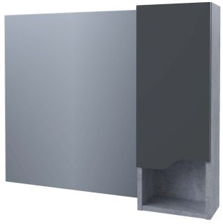 Зеркало-шкаф Stella Polar Абигель 80см серый/цемент SP-00001106