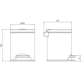 Ведро для мусора Aquatek AQ4016MB Черное матовое