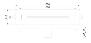 Душевой лоток Boheme B&T Infinity 981-60-CR 60см хром