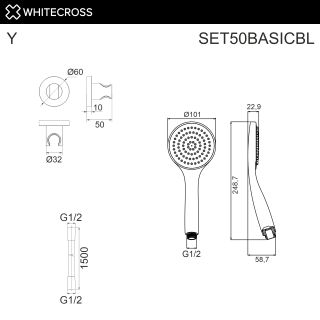 Душевая лейка WHITECROSS SET50BASICCR хром