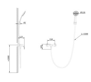 Смеситель для душа Wonzon & Woghand WW-4540-CR хром