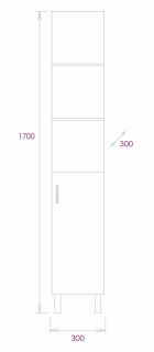 Пенал напольный Onika Тимбер 403066 30см белый матовый/дуб сонома