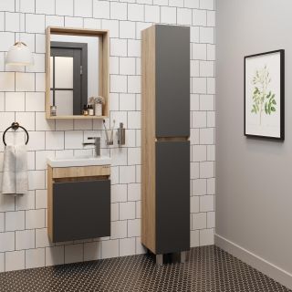 Пенал напольный Onika Милтон 403078 30см серый/дуб сонома