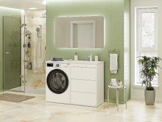 Напольная тумба под раковину Brevita Grafit УТ000015088 120 см Белая матовая