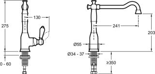 Смеситель для кухни Jacob Delafon LOUISE E24367-CP