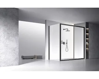 Боковая панель Veconi KP-13B, 1100х1950 , хром, стекло прозрачное