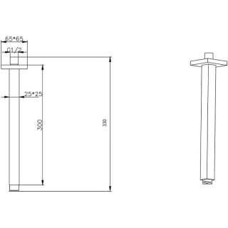 Кронштейн для верхнего душа Boheme Qubic 629-QUBIC-G золото