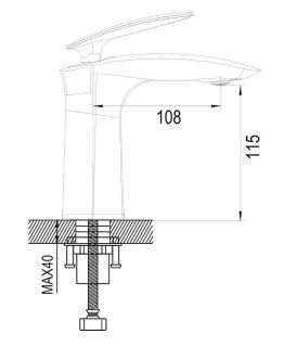 Смеситель для раковины Rose R1101H чёрный матовый