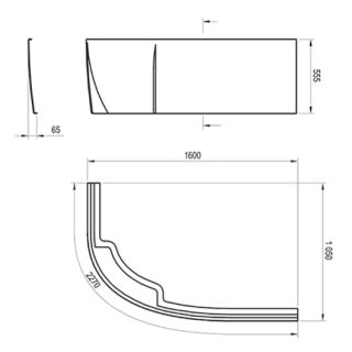 Панель фронтальная A RAVAK Rosa II CZL1200AN0 160 см правый