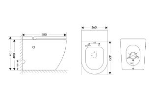 Приставной унитаз ABBER Bequem AC1115P с импульсным смывом белый