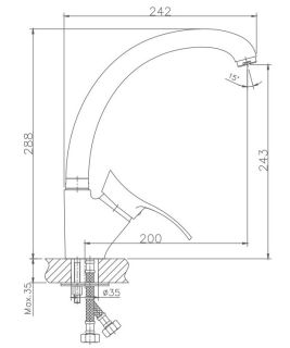 Смеситель для кухни Haiba HB4101-1 серый