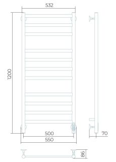 Электрический полотенцесушитель Larusso Кватро П11 50x120см хром 4670078536235