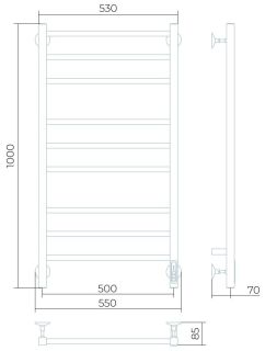 Электрический полотенцесушитель Larusso Имидж П9 50x100см хром 4670078536280