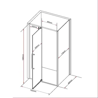 Душевой уголок Black&White Stellar Wind 8181000CC 100x80 см профиль хром стекло прозрачное