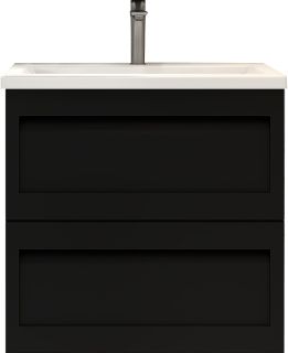 Подвесная тумба под раковину Art&Max Platino 58см чёрный матовый AM-Platino-580-2C-SO-NM