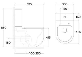 Напольный унитаз Sintesi Evi SIN-TP-EVI-251 безободковый белый