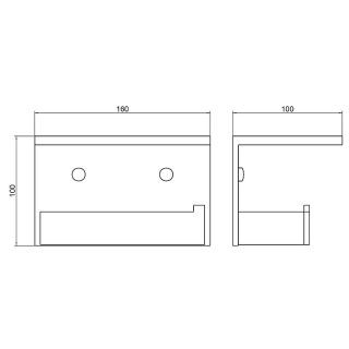 Бумагодержатель Timo Petruma 15243/18 с полкой чёрное золото