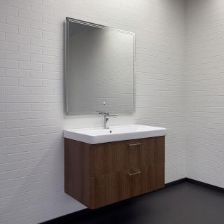 Тумба с раковиной Comforty Ангара 90 00-00021037 подвесная Дуб темно-коричневый