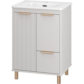 Напольная тумба под раковину Brevita Risacca Crema 60 УТ000025678 Серая матовая