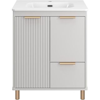 Напольная тумба под раковину Brevita Risacca Crema 70 УТ000025679 Серая матовая