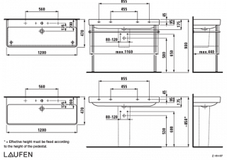 Раковина Laufen Pro S 8.1496.5.000.104.1 120х47