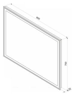 Зеркало с подсветкой Continent Aralia ЗЛП474 с сенсорным выключателем 90см