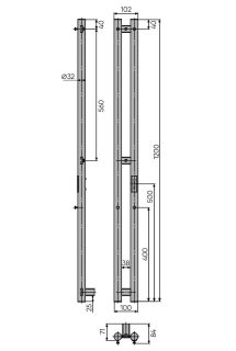 Полотенцесушитель электрический Indigo Style LSE120-10BRRt 120x10 см чёрный муар
