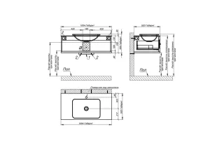 Тумба с раковиной Astra-Form Классик 4631177715617 100 см голубой матовый