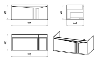 Подвесная тумба под раковину Brevita Cascade УТ000025515 100 см белый