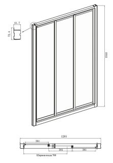 Душевой уголок Ambassador Forsa 17021104NX-100NX 130x100см хром/прозрачное