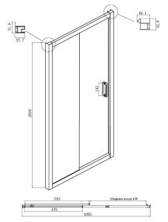 Душевой уголок Ambassador Forsa 17021117AX-80AX 110x80см хром/прозрачное
